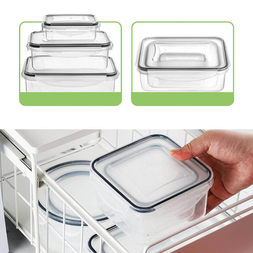 24 dílná sada plastových dóz na uchovávání čerstvosti potravin